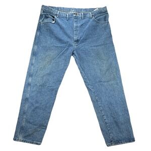 Men's Wrangler Rugged Wear Blue Jeans Size 46x32 Carpenter Jeans